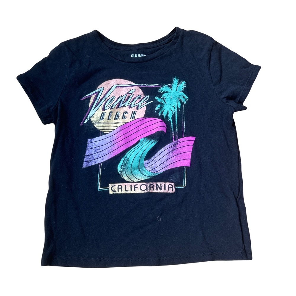 Black Cropped Venice Beach Tee